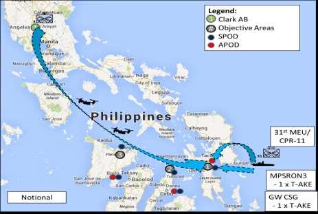 3D Marine Expeditionary Brigade Mission On Order, 3D MEB supports USAID/OFDA Typhoon Haiyan relief efforts in the Republic of the Philippines IOT prevent loss of life and alleviate human suffering.