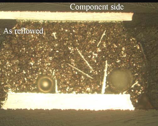 intermetallics. Figure 14: Solder joint of BGA component with Sn3.0Ag0.