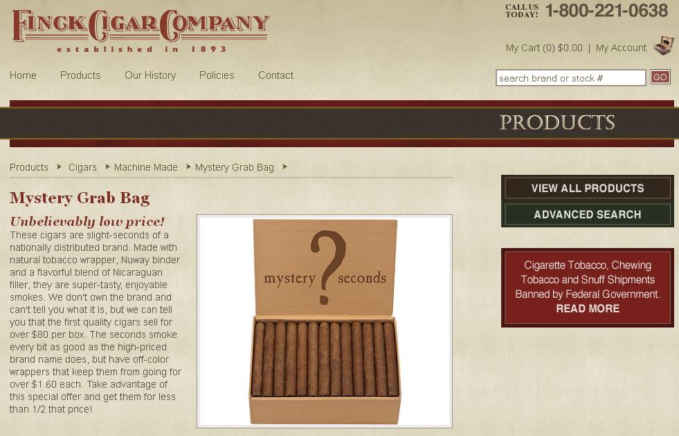 Cigars Factory seconds are cigars from a reputable company that are discounted because they have some imperfection that is unrelated to the quality of the tobacco inside, such as an off-color wrapper.