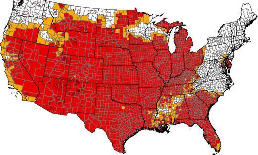 Drought Disaster Designations October 10, 2012 $62 billion spent on U.S.