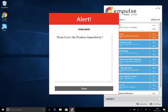ALERTS Desktop and SMS Immediately grab the employee