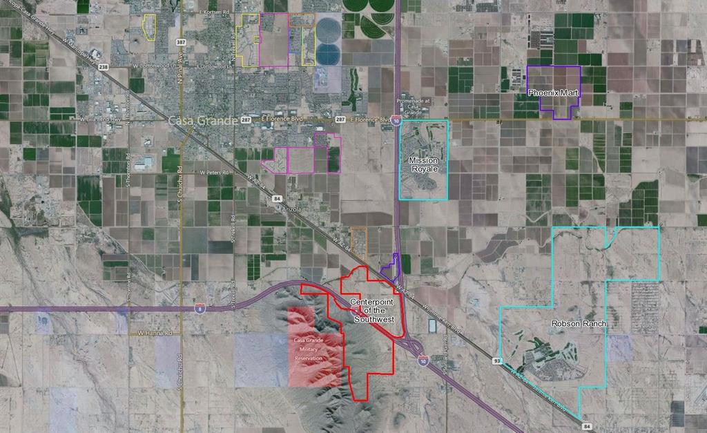 Context Aerial Map DISTRIBUTION DEMAND Planned Interchange 8 Tractor Supply Company is expanding its 650,000 square foot distribution facility to 1 million square feet in Casa Grande.