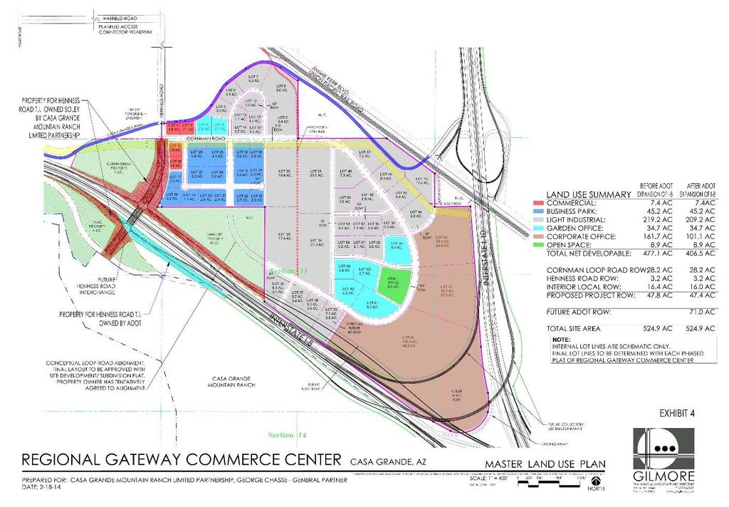 Regional Gateway Commerce Center Master Land Use Plan Previous Zoning CITY APPROVED: March 11, 2014 OUT-PARCELS (LT. GREEN) Not a part of this offering. Information available through broker.