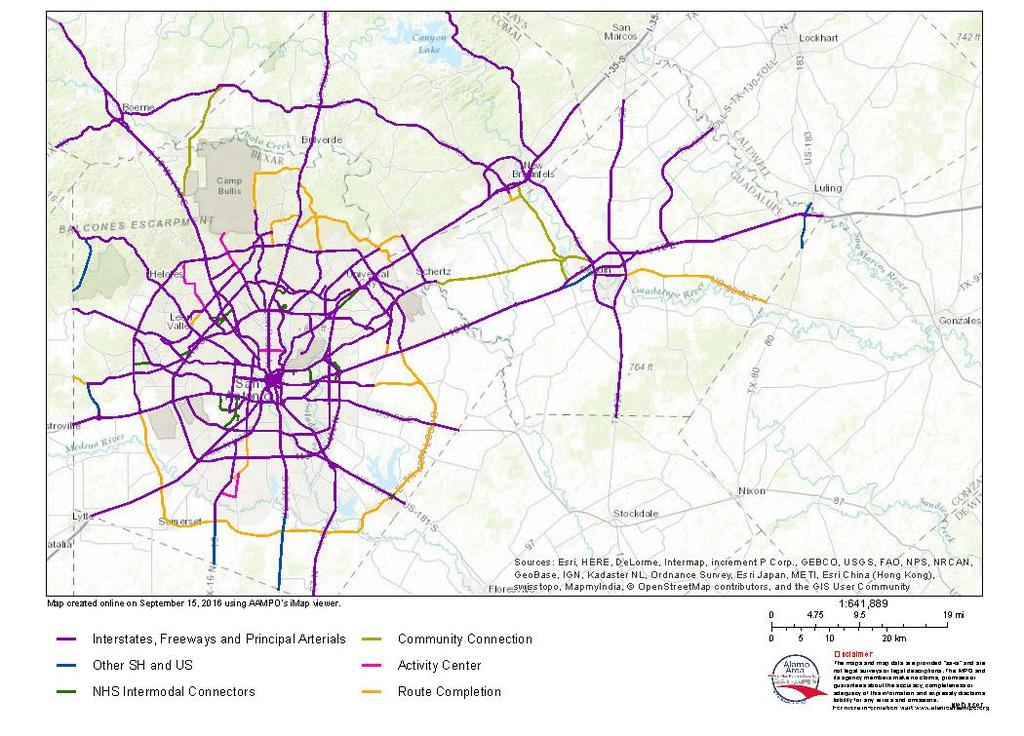 Pg. 08 Figure 2: Map of Regionally Significant Roadways in the Alamo