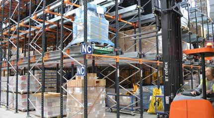 l Pallets are loaded onto the shuttle at the front of the lane, which transports the