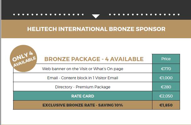 Official Online Bronze Sponsor 3 digital products on designed to maximise global reach before start of the event include Web banner on the Visit or What s On page Email - ontent block in 1 Visitor