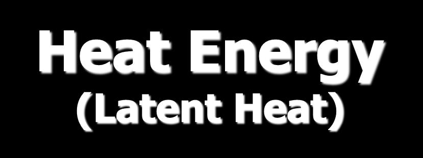 Heat Energy (Latent Heat) Latent Heat is the amount of Heat Energy