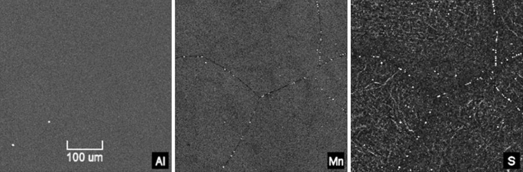 9 EPMA image: C1 in situ Melt condition, held for 10 min at 1273 K (1000 C), and then quenched. influence on hot ductility.