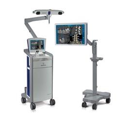 Surgical instruments are continuously tracked by the infrared camera, with their position visualized on the patient data.