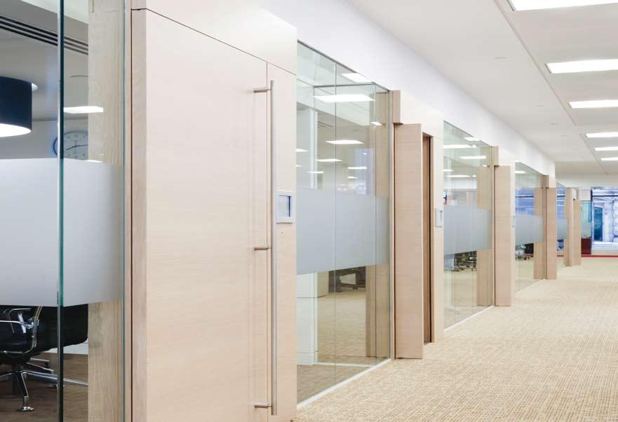 For a contemporary feel, was used with solid timber doors in timber frames to provide state of the art meeting rooms.
