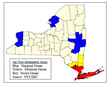 Nonattainment Areas in New York at Last Demand Curve