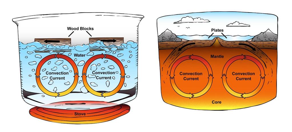 Expansion, Contraction and Density in liquids In liquids the hotter and expanded, less dense substance rises above cooler and denser liquids.