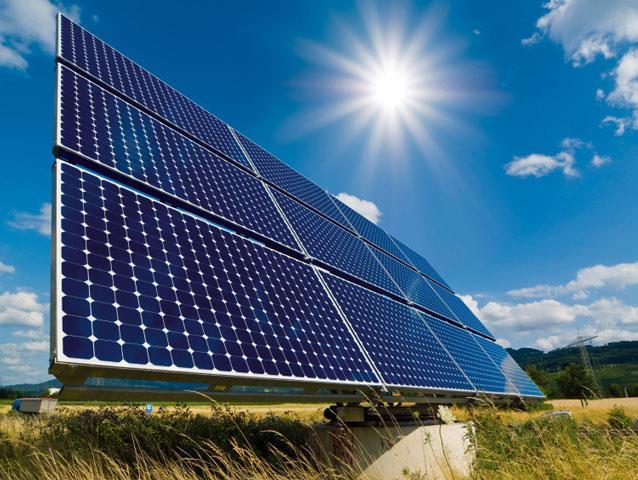 Solar energy Solar power can make electricity by using panels called photovoltaic cells which converts sunlight into direct current electricity.
