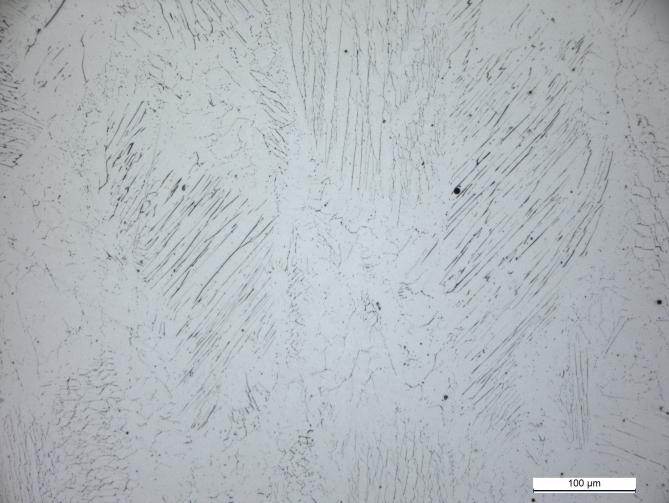 Figure 20 display the microstructure of a laser clad powder A sample etched with Kallings No. 1.
