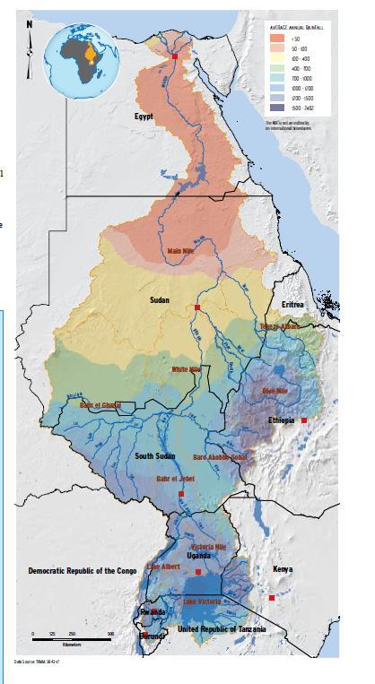 Rainfall distribution in the Nile Basin There is substantial variation in rainfall distribution