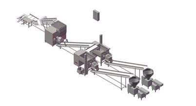 portion is conveyed to the filling units Please note that the above description is just an example. The line will be exactly adapted to your needs.