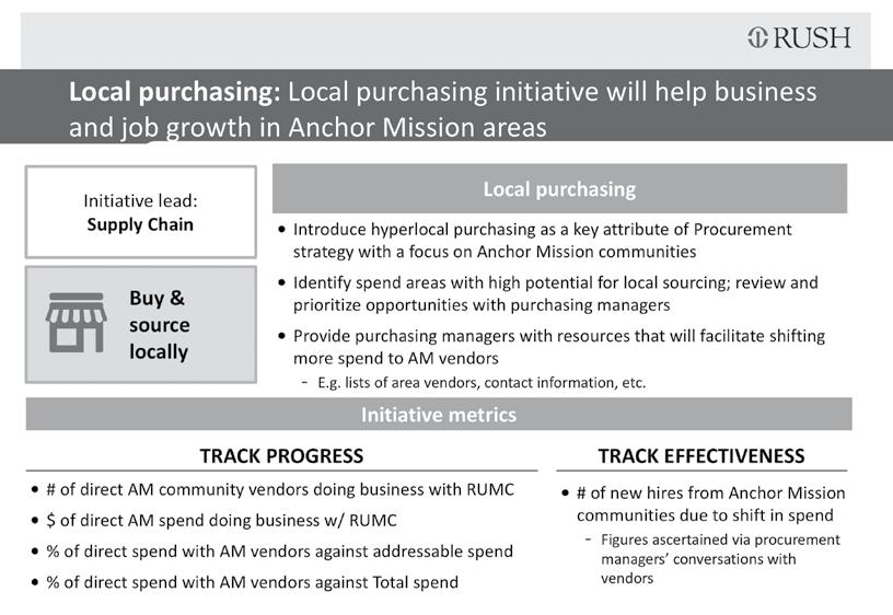 RUMC s Anchor Mission Capital Projects Initiatives Below are RUMC s