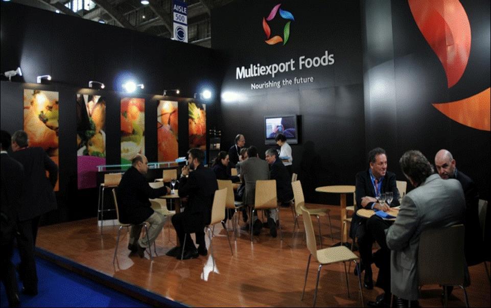 Sales & Marketing Team Multiexport Foods sales reached USD 400 million in 2014 distributed in more than 30 countries around the world Sales &