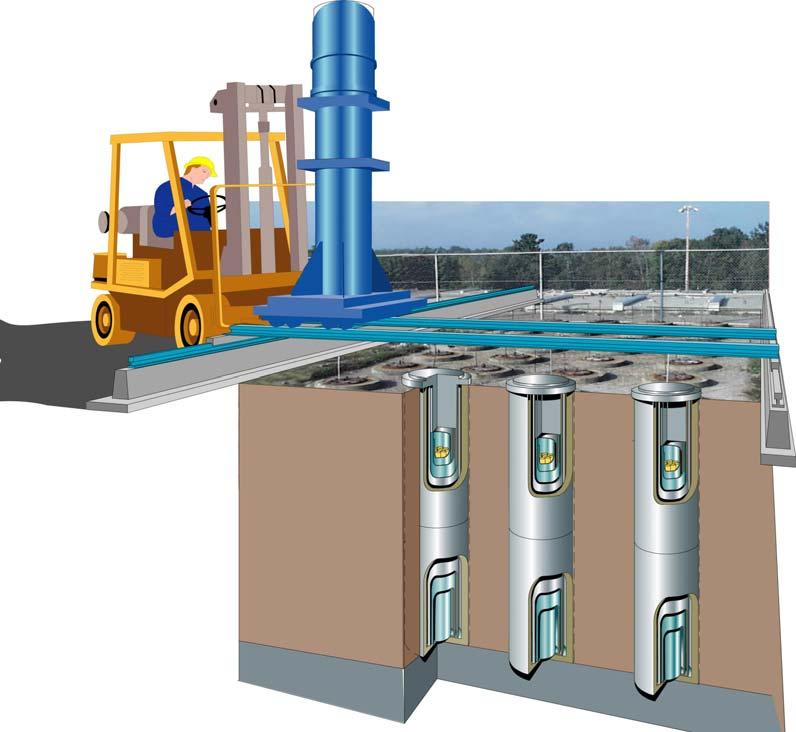 Fuel Retrieval and Transfer System The primary function of the Fuel Retrieval and Transfer System is to connect to the existing tile hole (Figure 5), recover fuel storage containers and transfer them