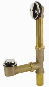 Brass Bath Wastes TRIP LEVER BATH WASTE 20 Gauge Brass Tubular 1-1/2 Drain 2 Hole Overflow Plate Half Kit Bath Wastes With Test Kits SCHEDULE 40 - ONE HOLE WITH TEST KIT Lift-N-Lock Stopper With One