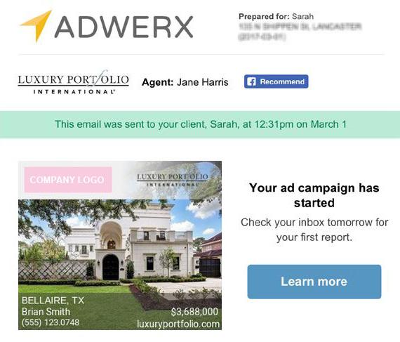 SENDING THE LISTING AD TO YOUR CLIENT PRO TIP Tell your client you re promoting their home with a