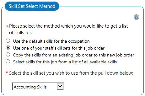 To use the standard O*NET description for the occupation, click the Insert Sample Text link and the system will fill the text box with that description automatically.