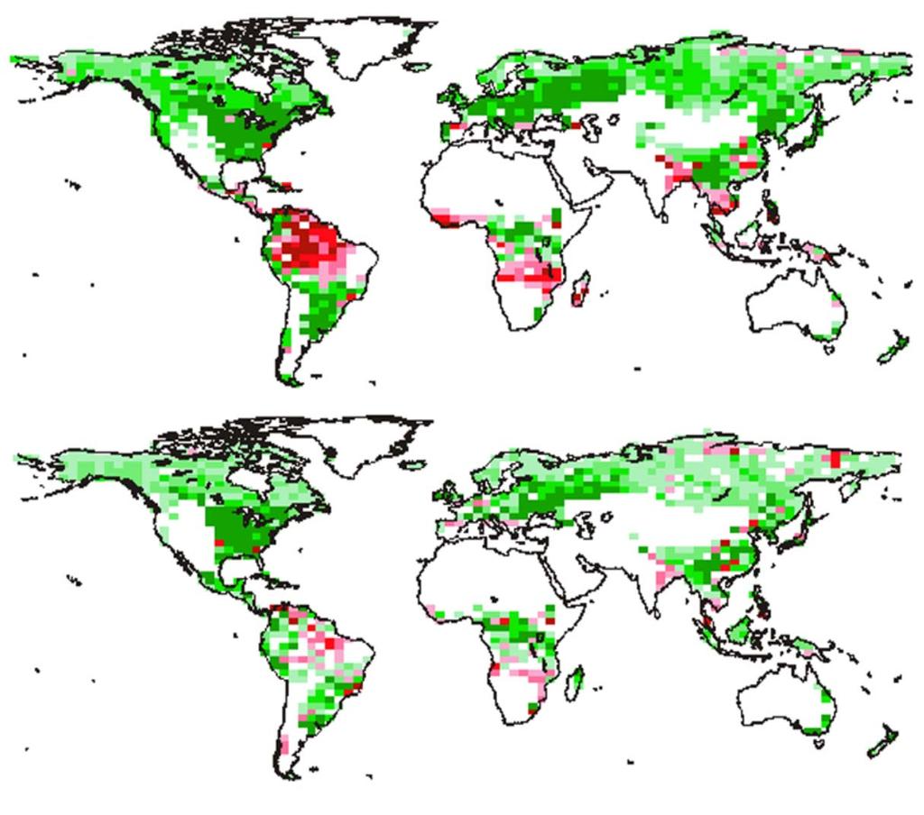 Change in vegetation biomass from present day to the 2230s ITE Edinburgh c