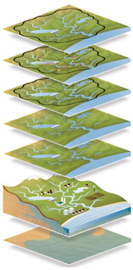 Groundwater Cartography shows groundwater resources and their features such as aquifer boundaries, salinity, and the rocks and sediments at different levels below the surface.