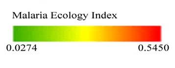 Each decade s malaria ecology index is estimated by two main data sources: (1) the county-level environmental records on temperature, rainfall, and geographical features (standard deviation of