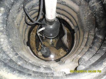 3. Attic Sump pump does not appear to be installed properly.