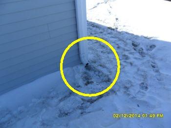 from the foundation. Snow covered; not fully inspected.