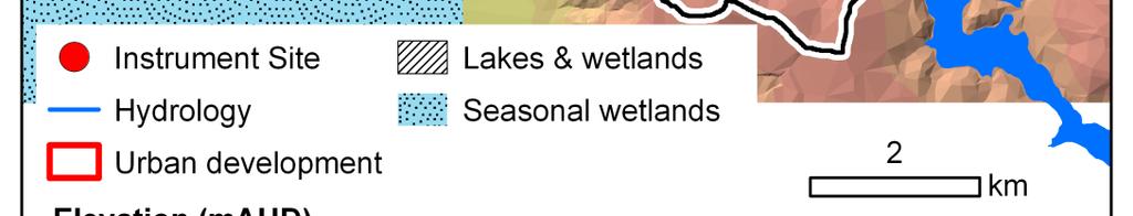 lowland areas Seasonal wetlands