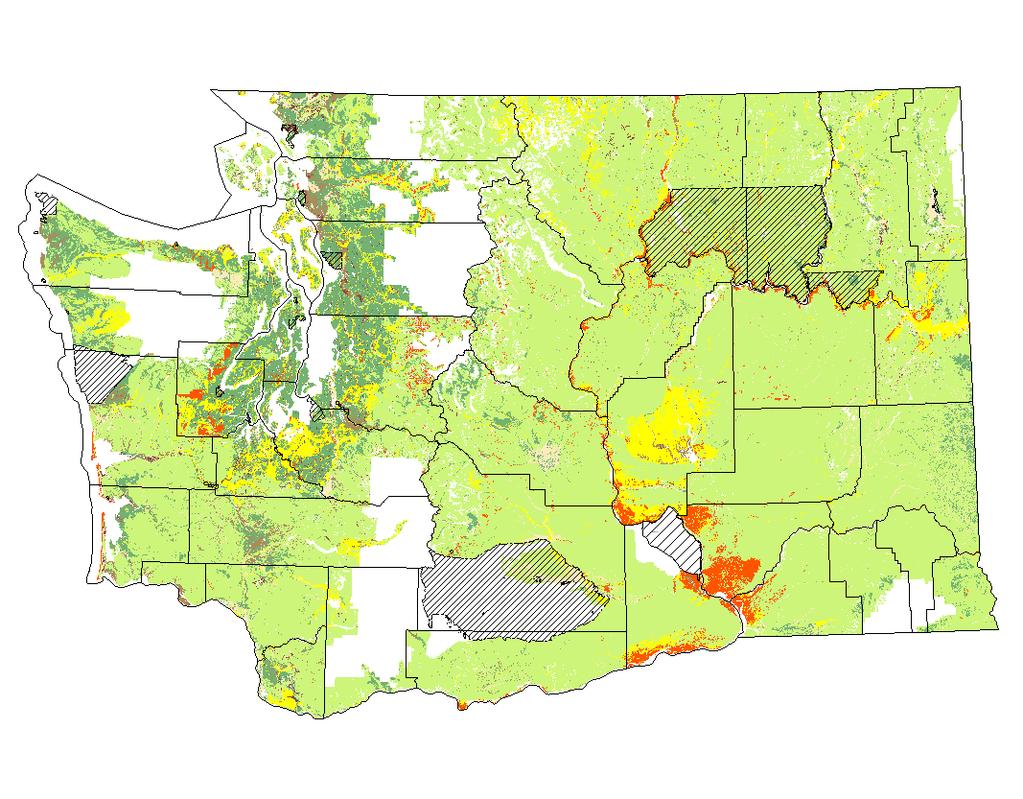 Most of Washington is Well Drained Lands adjacent to Puget Sound are to a greater extent Moderately Well Drained SSURGO Soils Drainage Classes of Washington Hanford Tribal Very limited areas of poor
