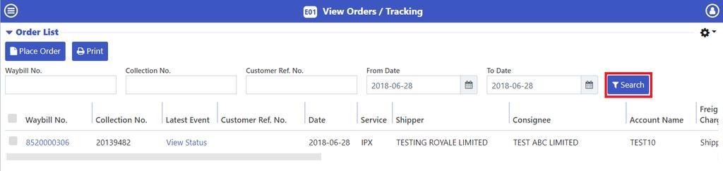 3 View Orders / Tracking On the left menu, under Order Management section, click on View Order / Tracking 3.