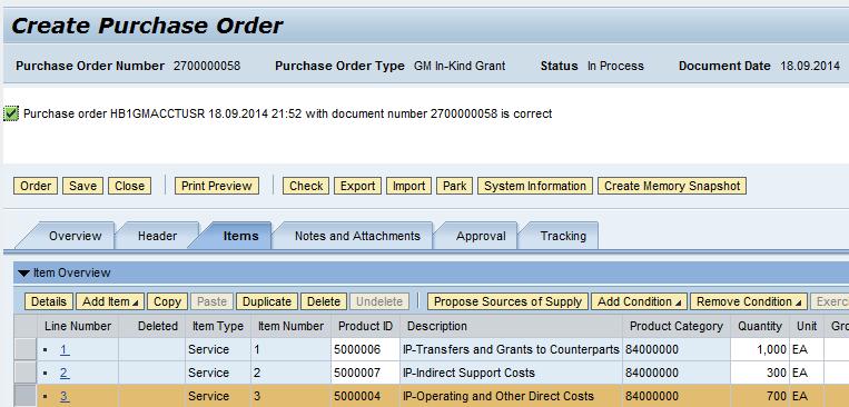 Create Purchase Order in SRM Completion of PO When the purchase order creation is complete,