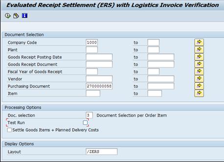 Create Evaluated Receipt Settlement Transaction code MRRL Indicate the relevant Purchase Order number, leave the test run indicator on