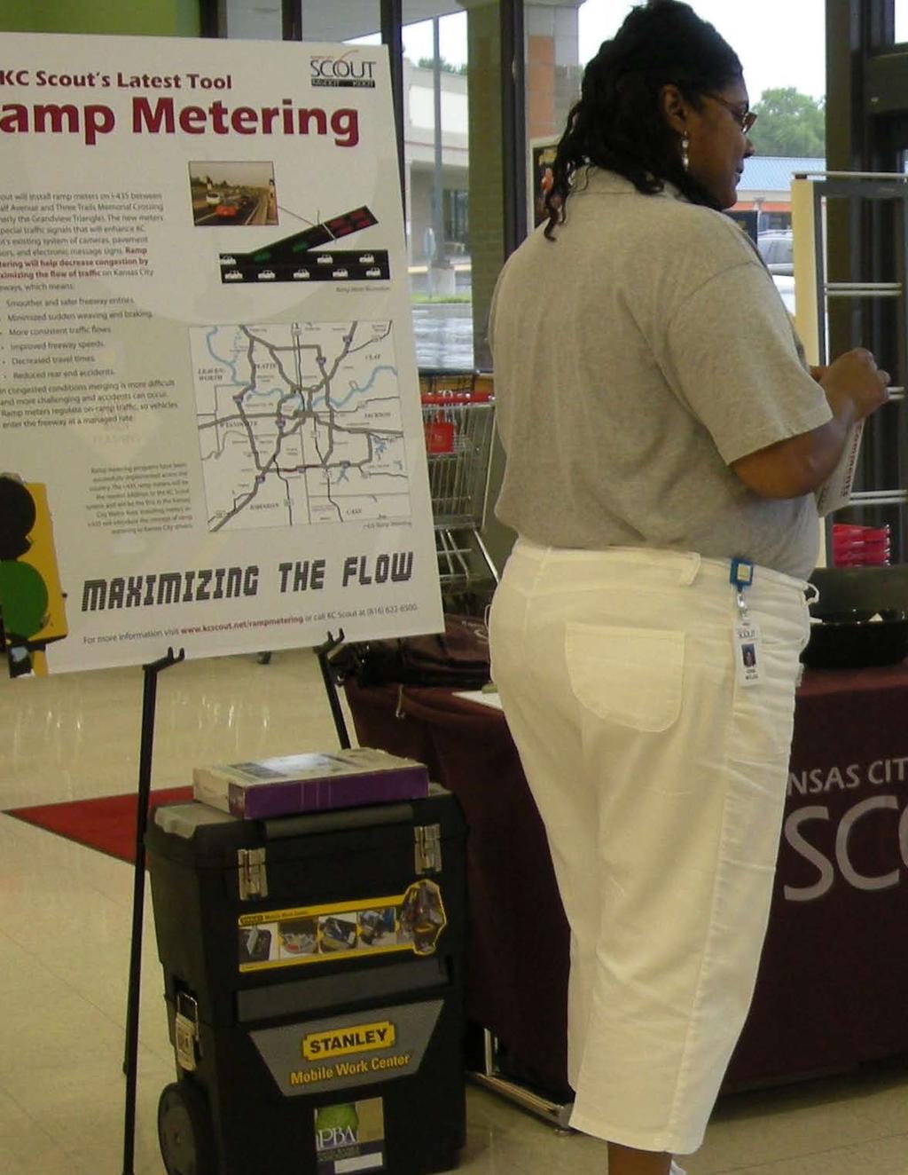 COMPLIANCE WITH THE METERS To teach Metro drivers about the new meters before they were turned on, KC Scout coordinated its Maximizing the Flow community outreach campaign.