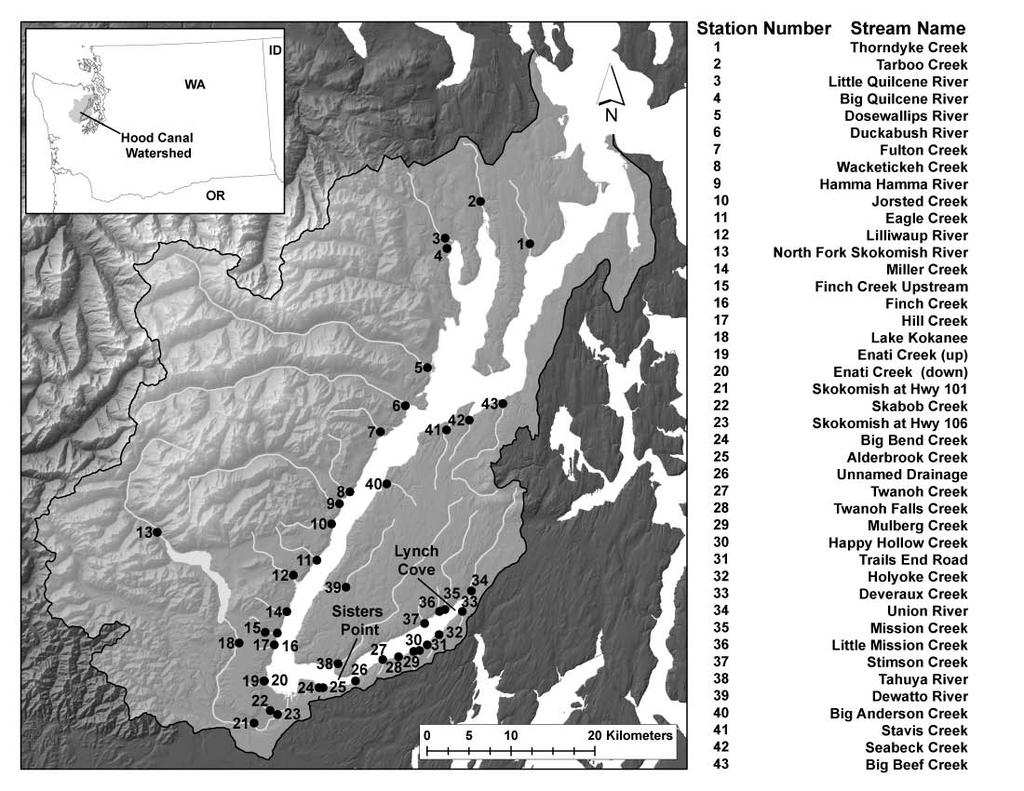 General Watershed Characteristics -Hydrology -Land Cover Outline Study Objectives -Estimate freshwater N loads (possible cause of Hood Canal