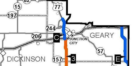 US-77 EXPANSION FROM I-70 TO K-57 AT JUNCTION CITY Reconstruct 2-lane on 4-lane rightof-way,