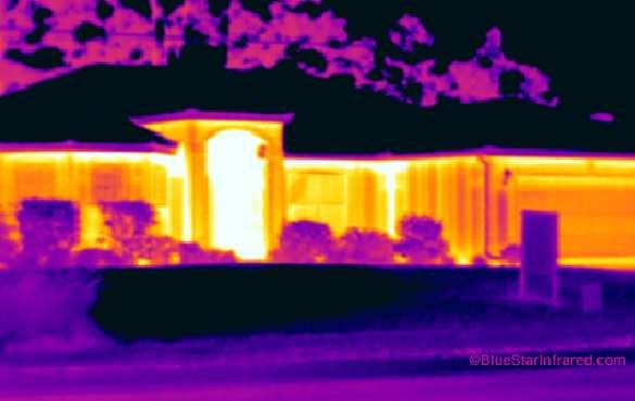 Infrared Image #6 CBS Construction: Thermal image of a comparable, single story, CBS