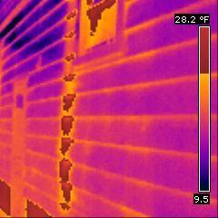 Red thermal patterns indicative of