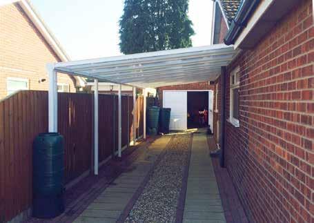 5 metres and has a lightweight roofing system, making it perfect for use as a carport or veranda.