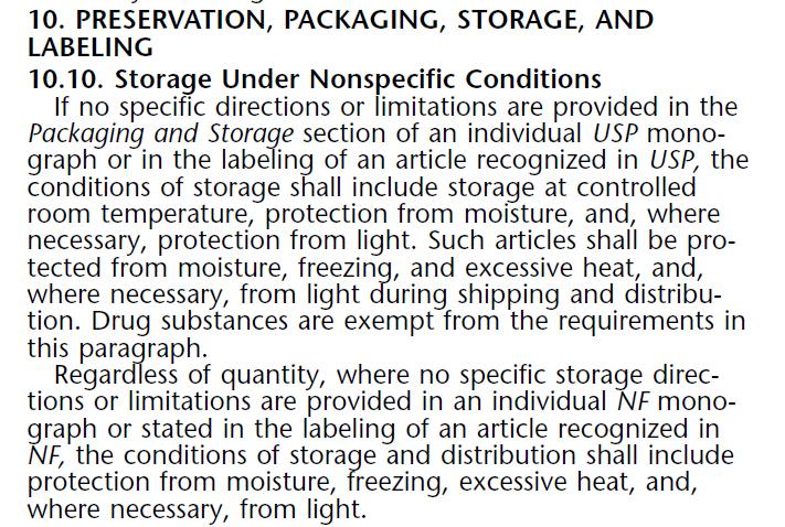 conditions depending on the products (15-25 C / 20-25 C.
