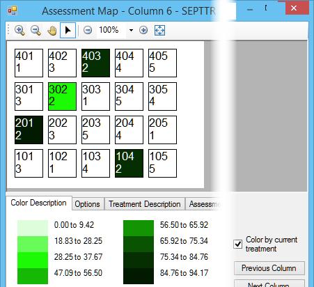 Assessment Map 'Color by current treatment' option Easily review
