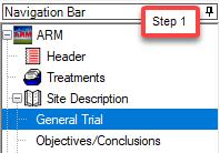 Description editor > General Trial tab >