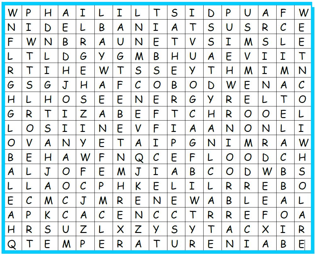 Solar Boats: Design Prompt Sheet Ellie Energy Bug s Word Search