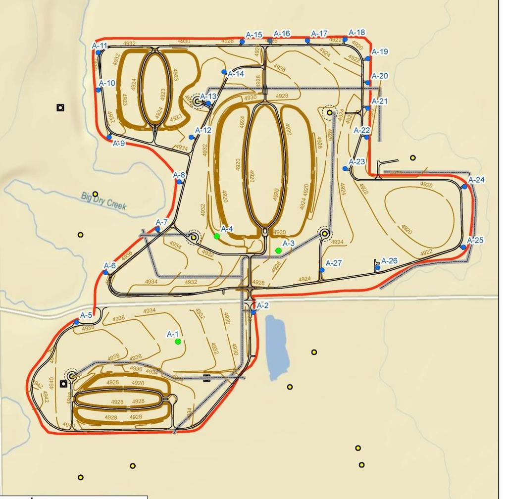 ARR Site Components 3 infiltration basins, 3 cells each (55 acres area).