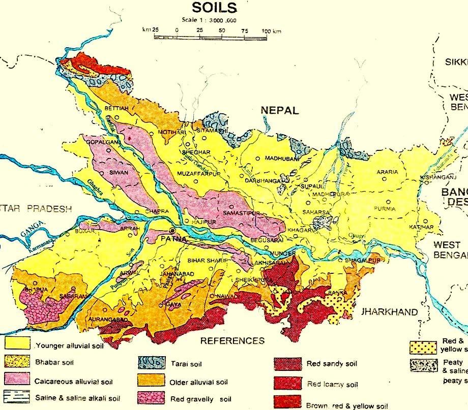 Except for the northern portion and portion in the west of the zone under the influence of Adhwara system of rivers, the entire zone is under the influence of rivers like Gandak, Burhi Gandak and