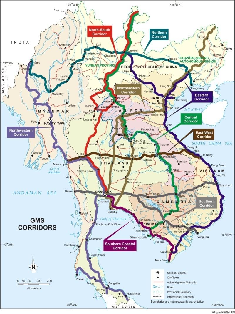 Greater Mekong Sub-regional Cooperation (GMS) Transport is one key component in GMS economic cooperation There are 9 transport corridors,