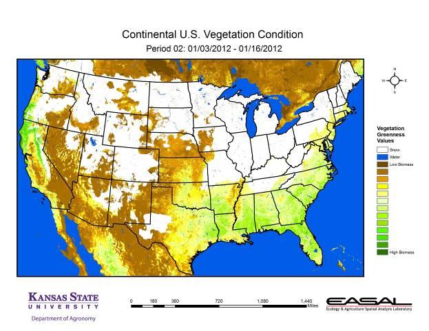 Map 7. The Vegetation Condition Report for the U.S.